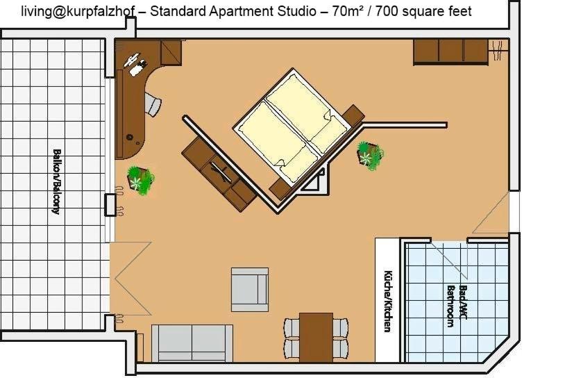 Serviced Apartments Kurpfalzhof Oftersheim Rom bilde